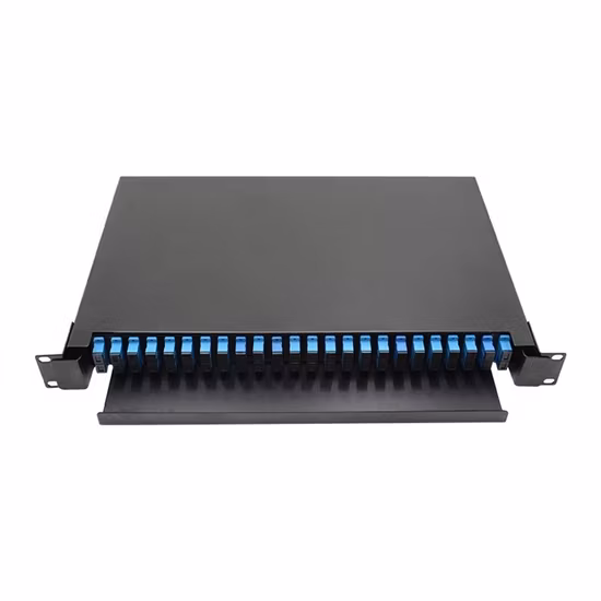 Panel de conexión de fibra óptica deslizable montado en rack de 19 pulgadas